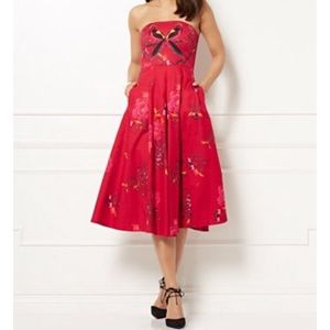 Eva Mendes Red Bird dress